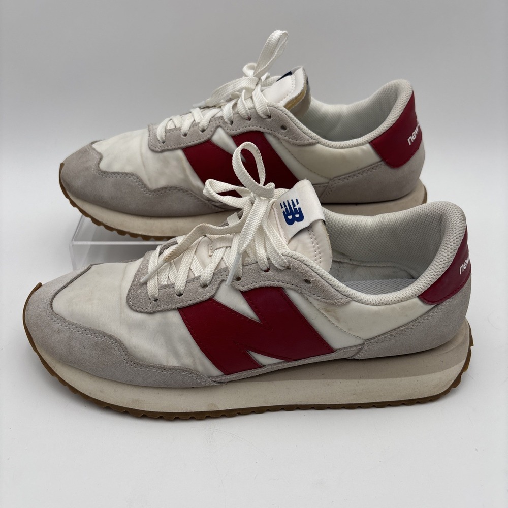 New Balance 237 Sneakers Retro Running Casual Shoes MS237RG White Red Mens 11.5D